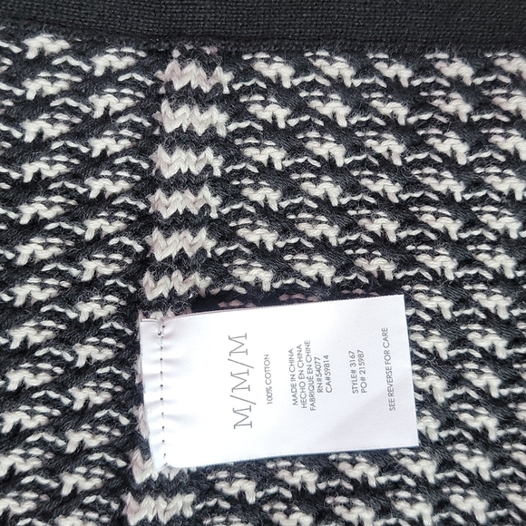 Cabi Fergie Chunky Split Hem Cowl Neck Wrap Sweater In Black White/Size M. - Picture 9 of 10